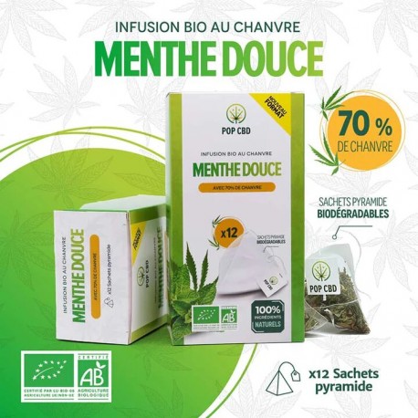 Infusion CBD bio menthe douce