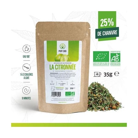 Infusion CBD bio La citronnée 35g - Pop CBD